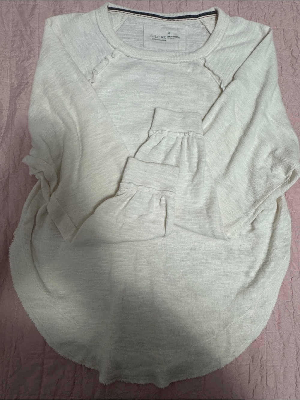 Anthropologie Cream Lightweight Pullover Sweater